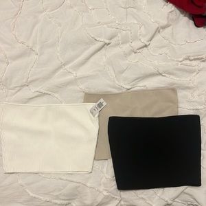 Cropped sculpt knit tube top size m